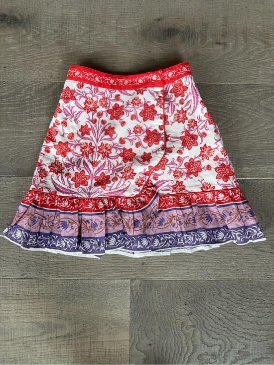 FARM Rio Dresses & Skirts - FARM Rio Red, Pink & Purple Floral Ruffle wrap Skirt